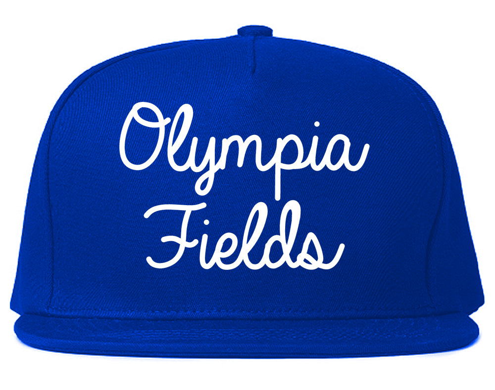 Olympia Fields Illinois IL Script Mens Snapback Hat Royal Blue