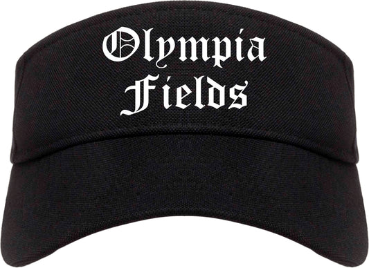 Olympia Fields Illinois IL Old English Mens Visor Cap Hat Black