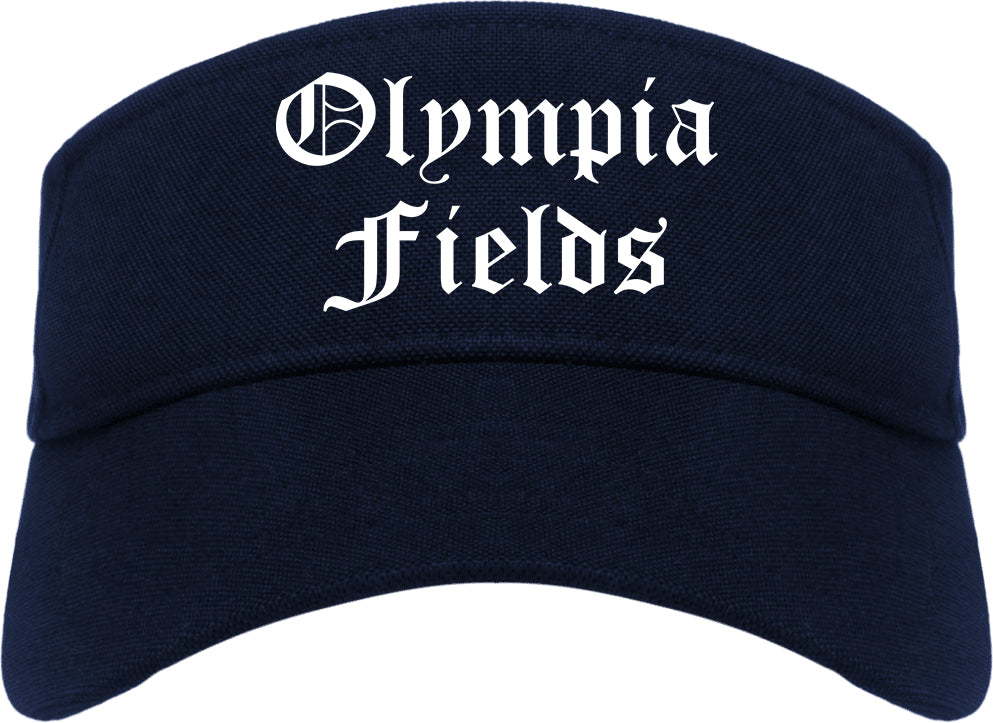 Olympia Fields Illinois IL Old English Mens Visor Cap Hat Navy Blue