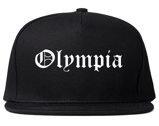 Olympia Washington WA Old English Mens Snapback Hat Black