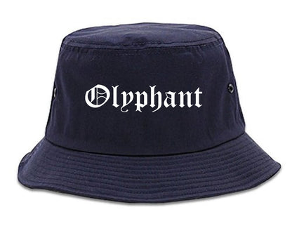 Olyphant Pennsylvania PA Old English Mens Bucket Hat Navy Blue