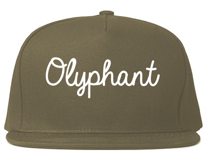 Olyphant Pennsylvania PA Script Mens Snapback Hat Grey