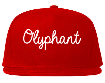 Olyphant Pennsylvania PA Script Mens Snapback Hat Red
