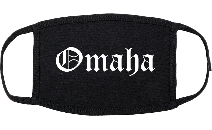 Omaha Nebraska NE Old English Cotton Face Mask Black