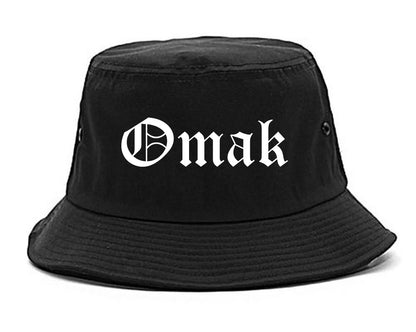 Omak Washington WA Old English Mens Bucket Hat Black