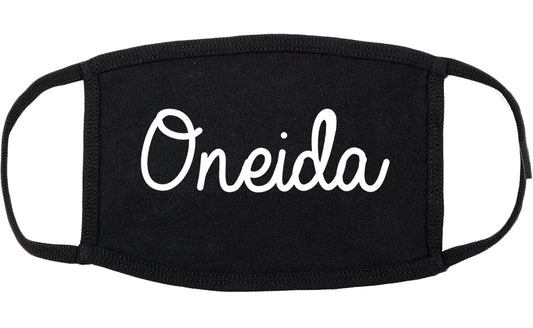 Oneida New York NY Script Cotton Face Mask Black