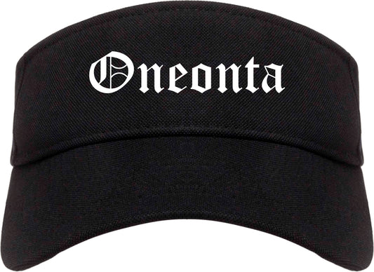 Oneonta Alabama AL Old English Mens Visor Cap Hat Black