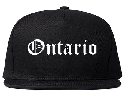 Ontario California CA Old English Mens Snapback Hat Black