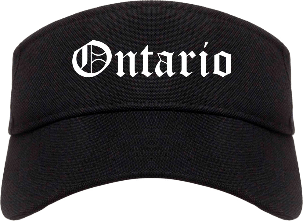 Ontario California CA Old English Mens Visor Cap Hat Black