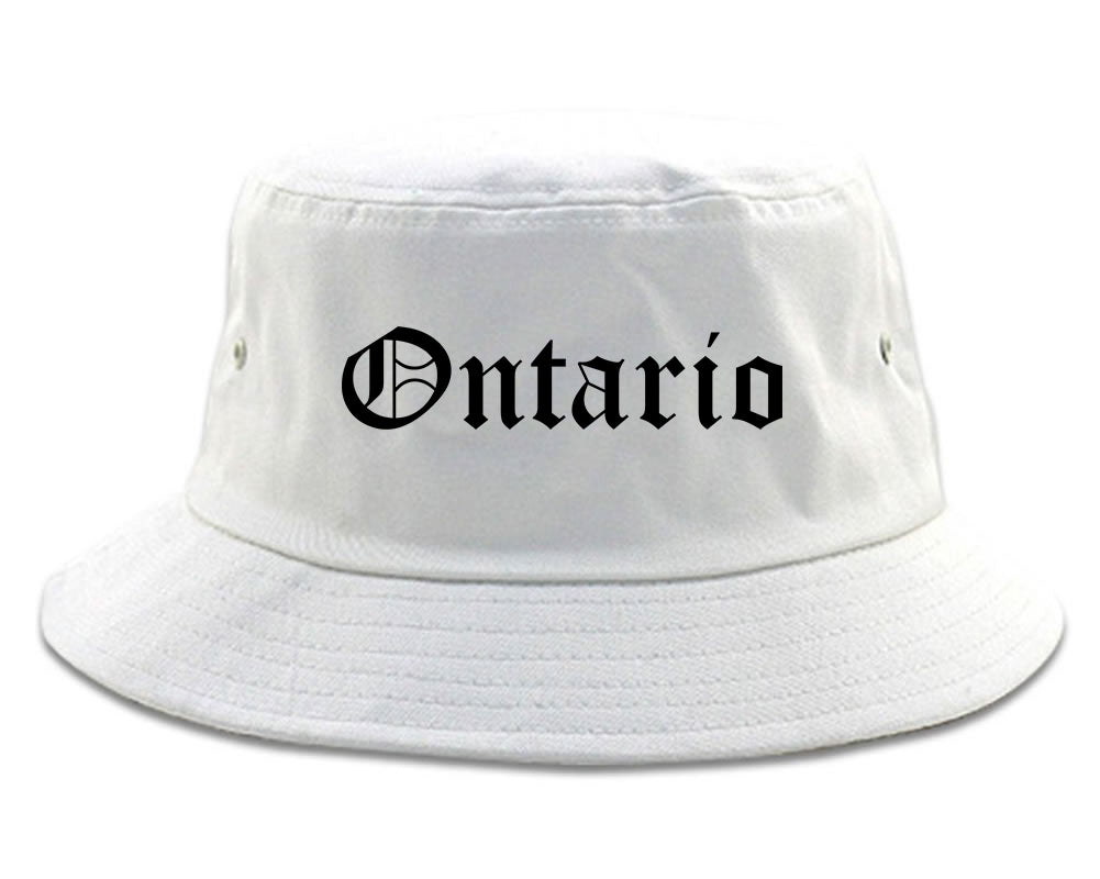 Ontario California CA Old English Mens Bucket Hat White