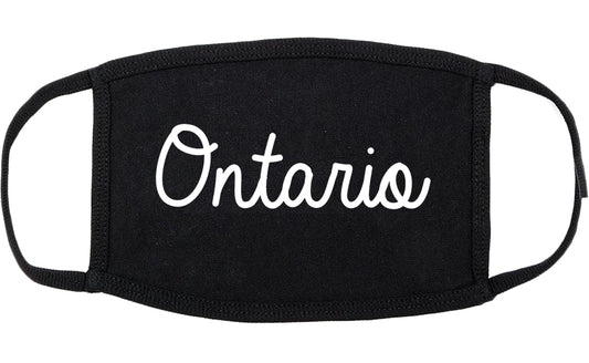 Ontario Ohio OH Script Cotton Face Mask Black