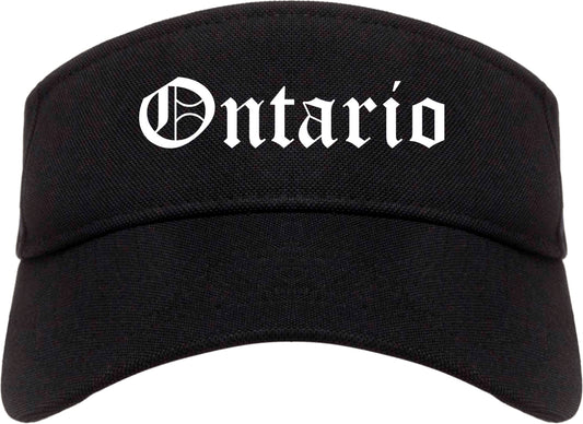 Ontario Oregon OR Old English Mens Visor Cap Hat Black