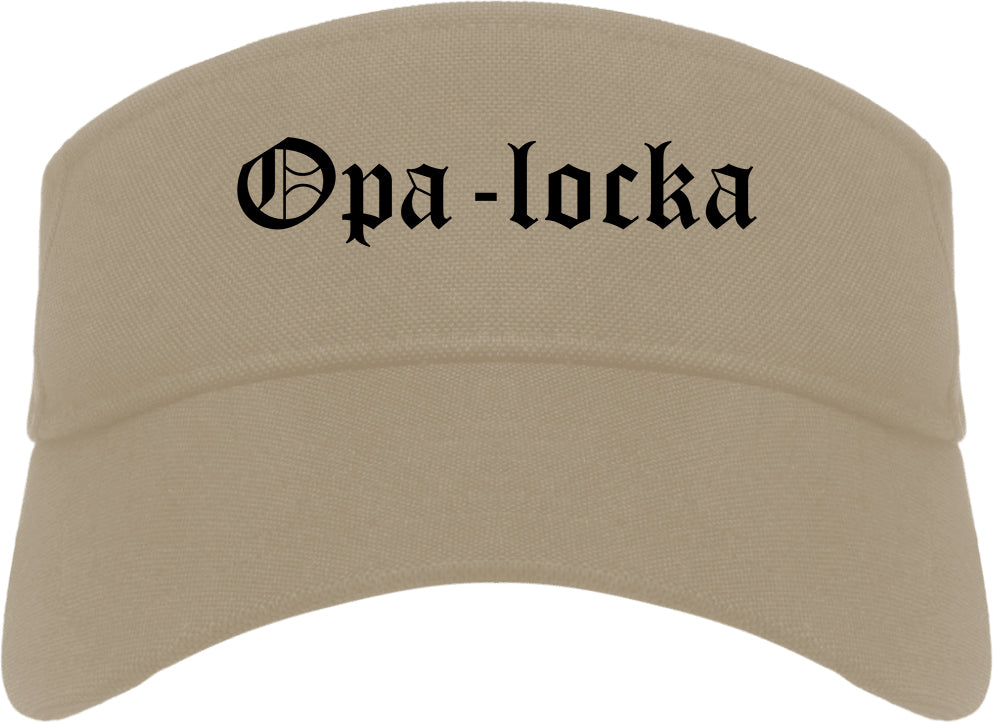 Opa locka Florida FL Old English Mens Visor Cap Hat Khaki