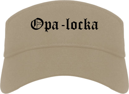 Opa locka Florida FL Old English Mens Visor Cap Hat Khaki