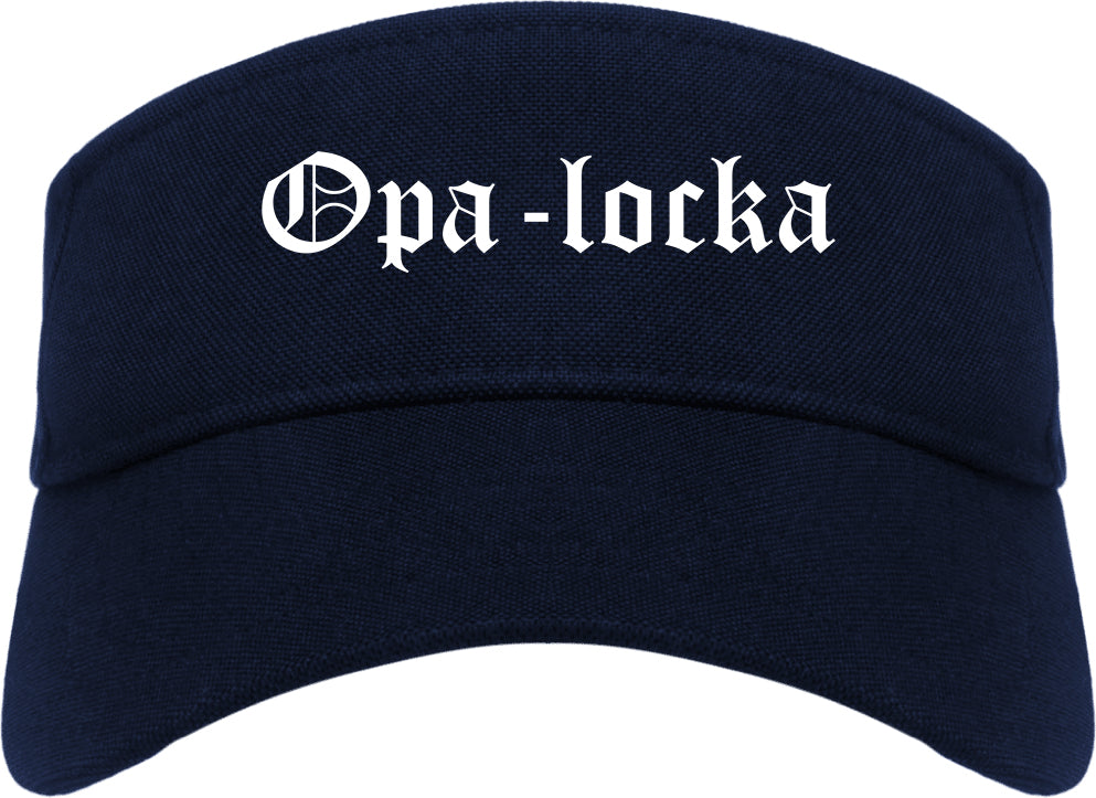 Opa locka Florida FL Old English Mens Visor Cap Hat Navy Blue