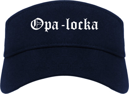 Opa locka Florida FL Old English Mens Visor Cap Hat Navy Blue
