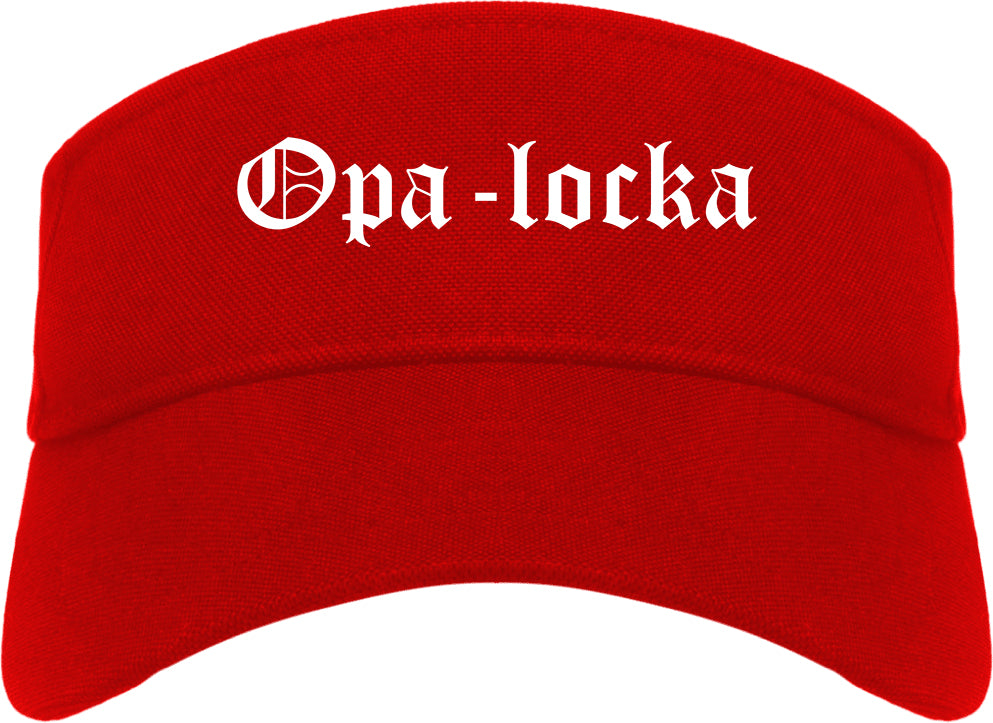 Opa locka Florida FL Old English Mens Visor Cap Hat Red