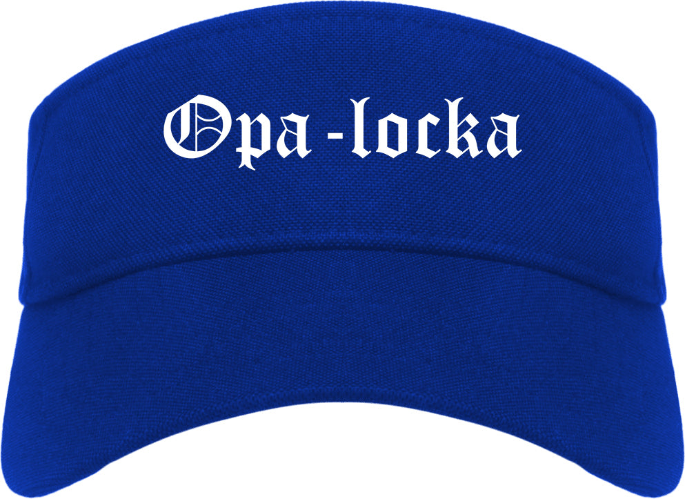 Opa locka Florida FL Old English Mens Visor Cap Hat Royal Blue