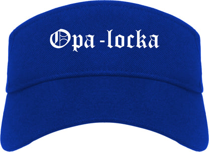 Opa locka Florida FL Old English Mens Visor Cap Hat Royal Blue