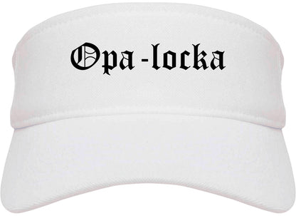 Opa locka Florida FL Old English Mens Visor Cap Hat White