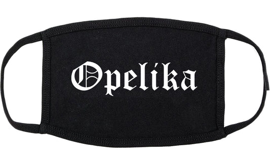 Opelika Alabama AL Old English Cotton Face Mask Black
