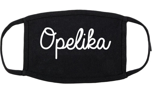 Opelika Alabama AL Script Cotton Face Mask Black