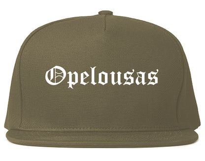 Opelousas Louisiana LA Old English Mens Snapback Hat Grey
