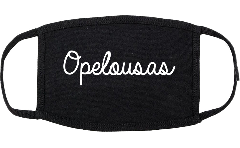 Opelousas Louisiana LA Script Cotton Face Mask Black