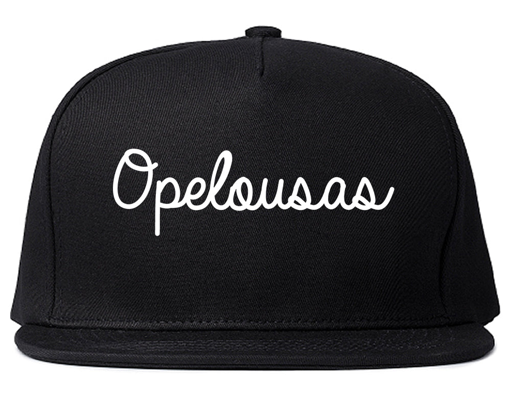 Opelousas Louisiana LA Script Mens Snapback Hat Black