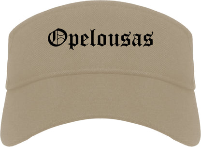 Opelousas Louisiana LA Old English Mens Visor Cap Hat Khaki