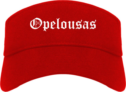 Opelousas Louisiana LA Old English Mens Visor Cap Hat Red
