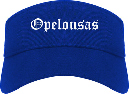 Opelousas Louisiana LA Old English Mens Visor Cap Hat Royal Blue