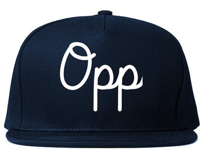 Opp Alabama AL Script Mens Snapback Hat Navy Blue