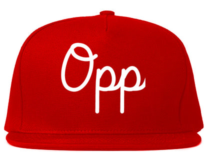 Opp Alabama AL Script Mens Snapback Hat Red