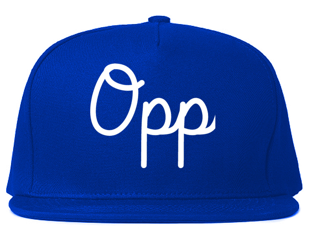 Opp Alabama AL Script Mens Snapback Hat Royal Blue