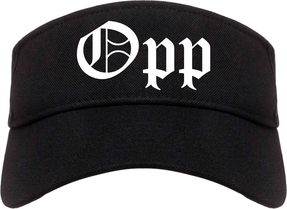 Opp Alabama AL Old English Mens Visor Cap Hat Black