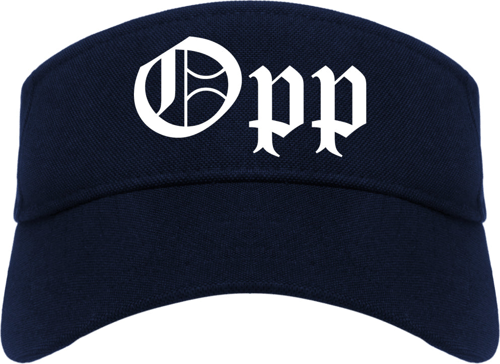 Opp Alabama AL Old English Mens Visor Cap Hat Navy Blue