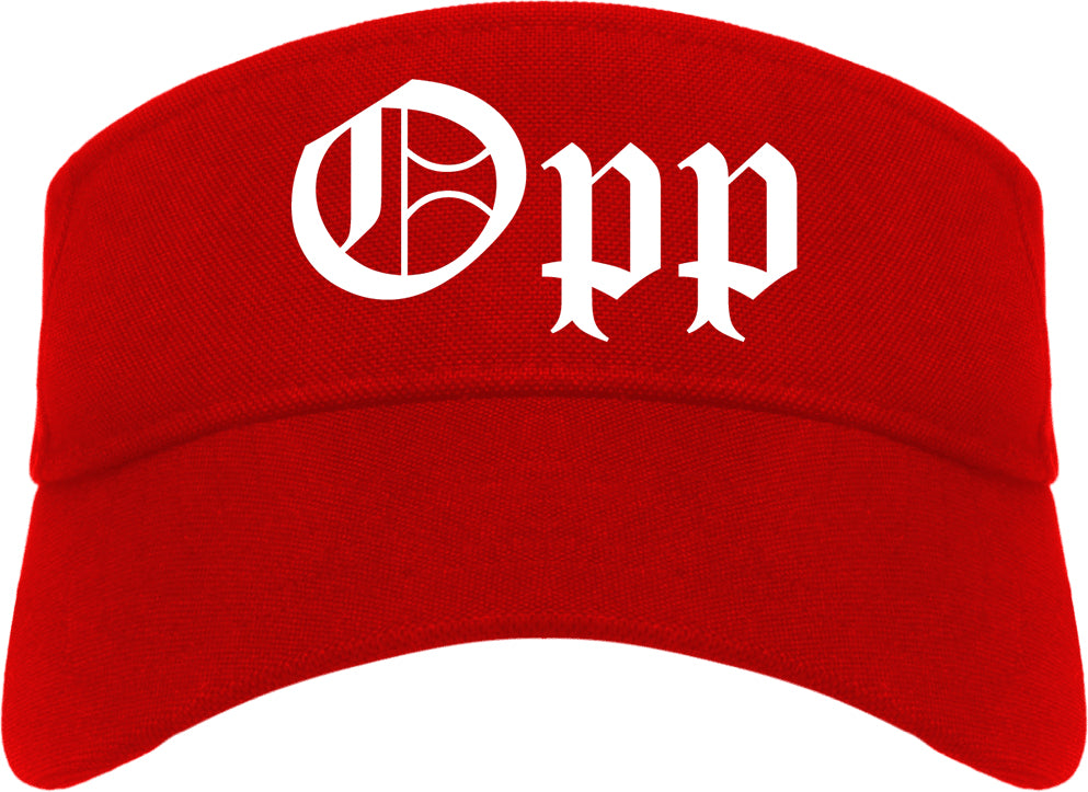Opp Alabama AL Old English Mens Visor Cap Hat Red