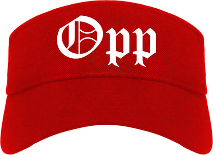 Opp Alabama AL Old English Mens Visor Cap Hat Red