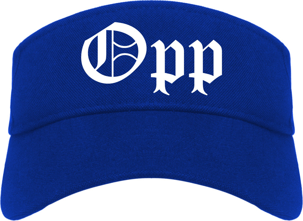 Opp Alabama AL Old English Mens Visor Cap Hat Royal Blue