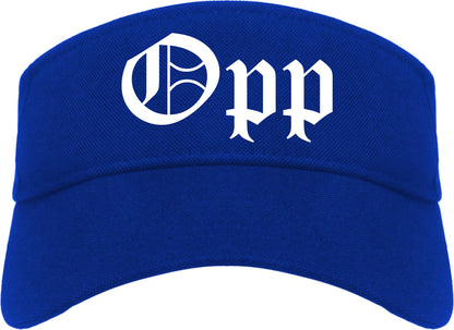 Opp Alabama AL Old English Mens Visor Cap Hat Royal Blue