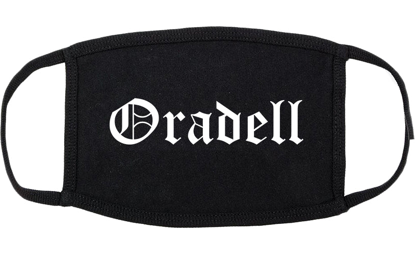 Oradell New Jersey NJ Old English Cotton Face Mask Black