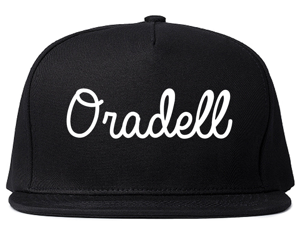 Oradell New Jersey NJ Script Mens Snapback Hat Black