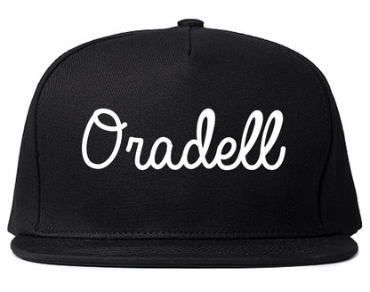 Oradell New Jersey NJ Script Mens Snapback Hat Black