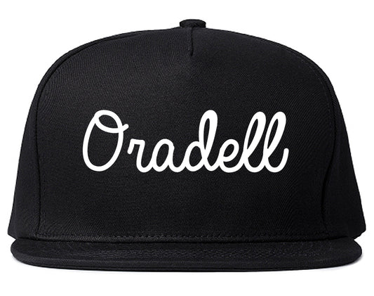 Oradell New Jersey NJ Script Mens Snapback Hat Black