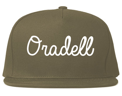 Oradell New Jersey NJ Script Mens Snapback Hat Grey