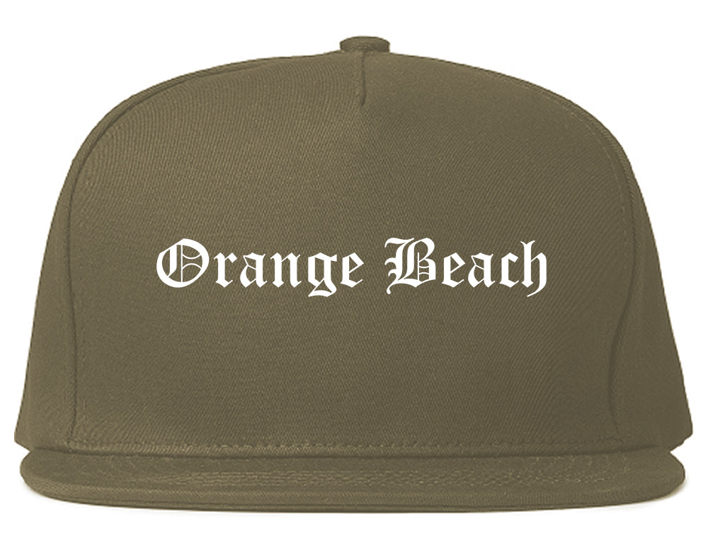 Orange Beach Alabama AL Old English Mens Snapback Hat Grey