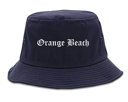 Orange Beach Alabama AL Old English Mens Bucket Hat Navy Blue