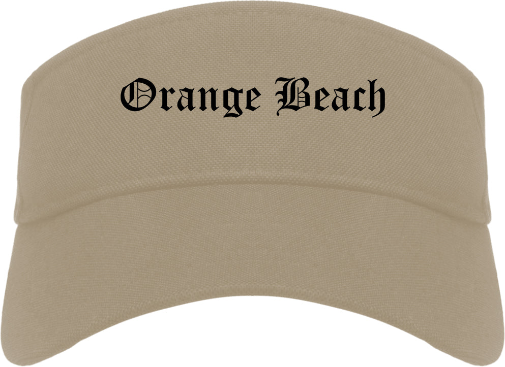 Orange Beach Alabama AL Old English Mens Visor Cap Hat Khaki