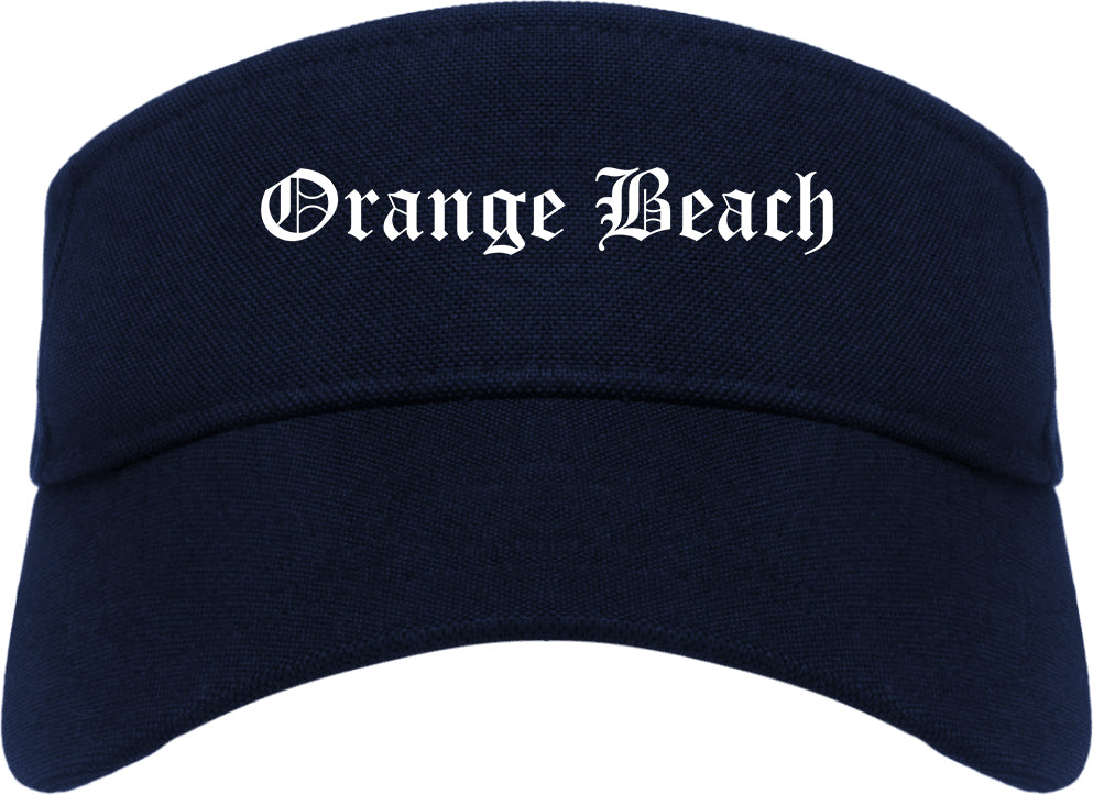 Orange Beach Alabama AL Old English Mens Visor Cap Hat Navy Blue